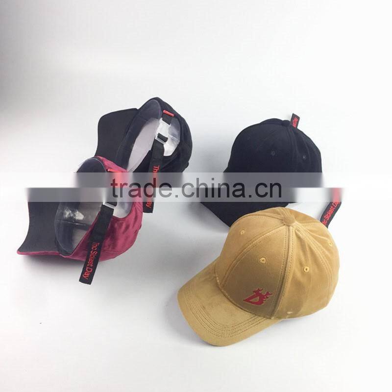 Flat Embroidery Baseball Cap Velvet Fabric Dad Hat