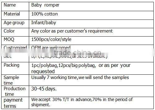 New Design print 100% cotton fabric baby girls romper, baby clothes romper