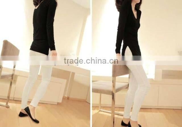 white tight fitted blank t-shirts women