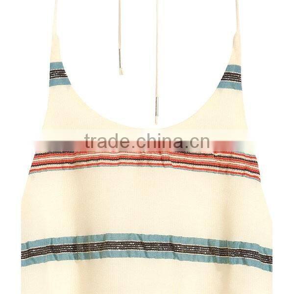 Latest Low Cut Back Woven Fabric Halterneck Glittery Tops For Women HST9263