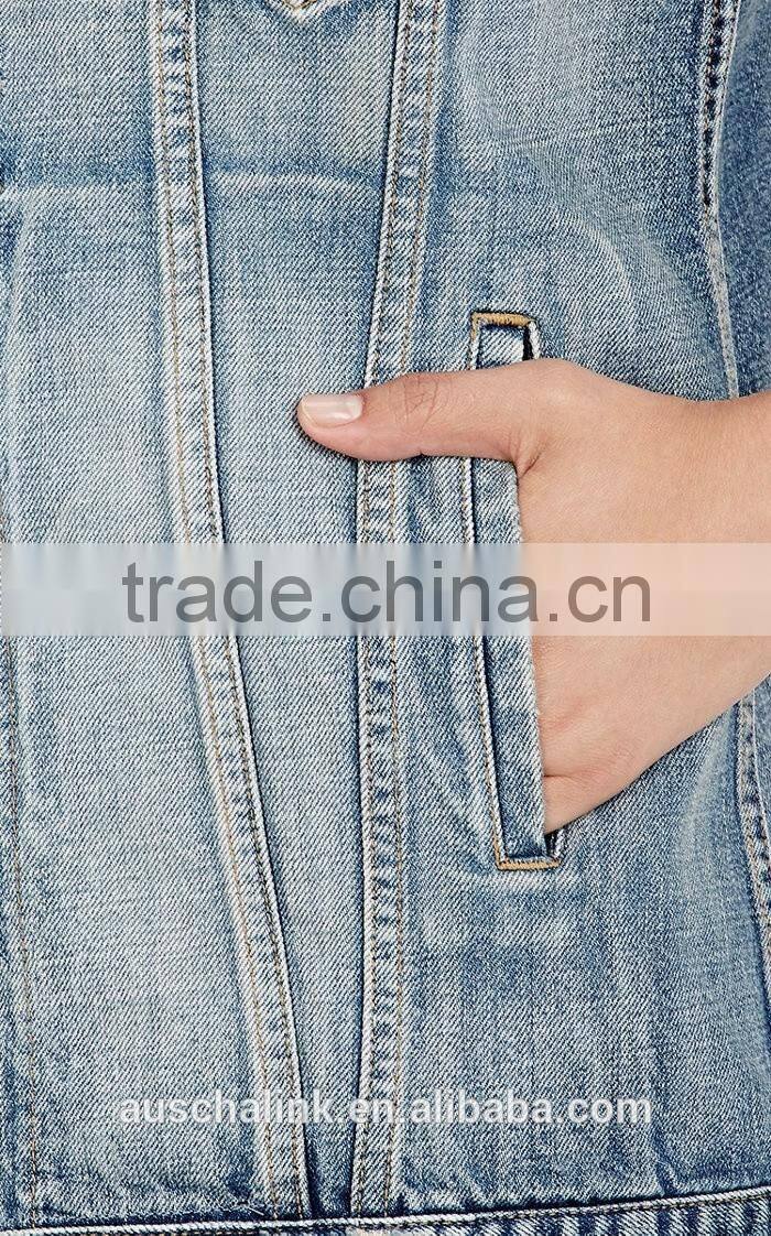 new arrival Autumn fashion design girls denim vest wholesale