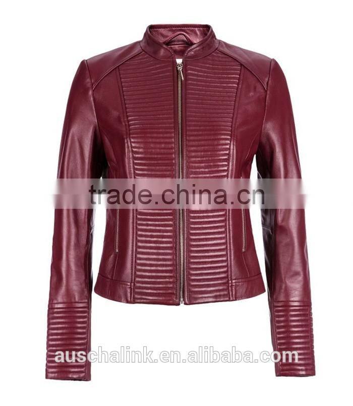 autumn custom short style washed sheep leather jacket fashion design