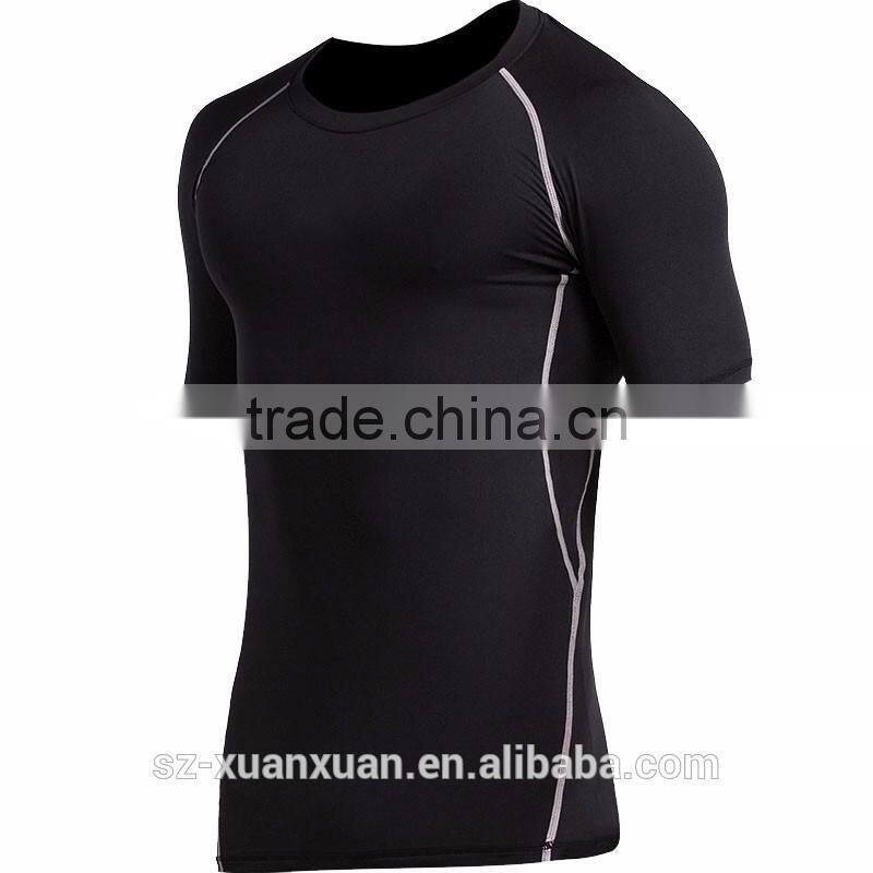 Newest design men t-shirt sportsware body tight t-shirt for men 2016