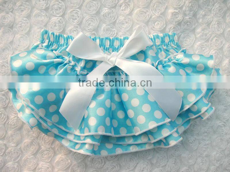 Newest organic satin cloth diaper,ruffle panties baby panties bloomer with bow