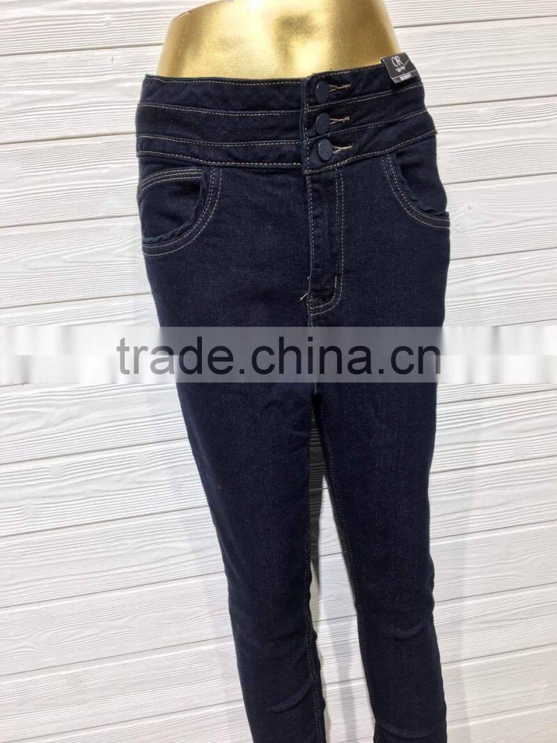 GZY Deep Blue Skinny Ladies Jeans Pants Wholesale Price Stock 2017