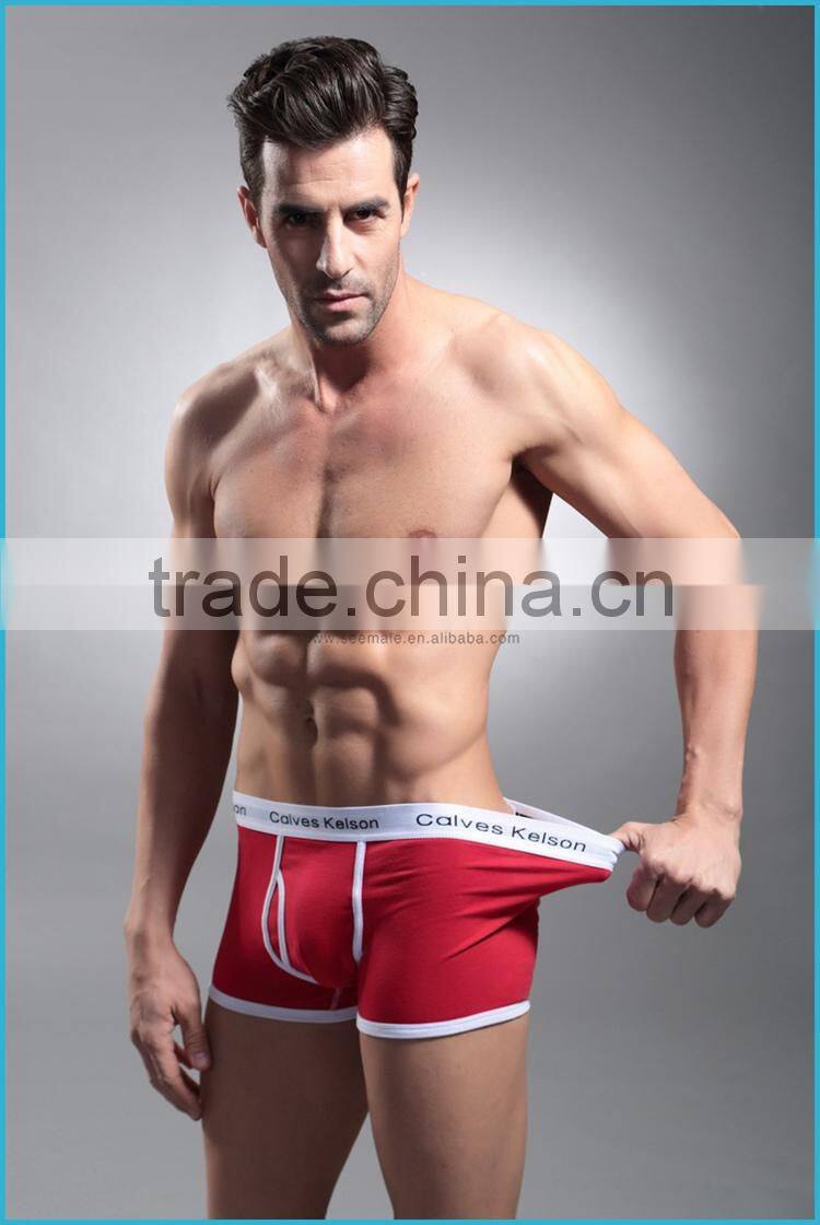 Custom 95 Cotton 5 Elastan Boxer Men Underwear Your Brand Open Flap Boxer Shorts with Pocket Wide Elastic Waistband
