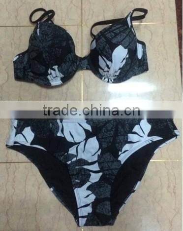 2016 Sexy push up straps women bikini swimwear bathing suit bikini with decorated bra(DY348)