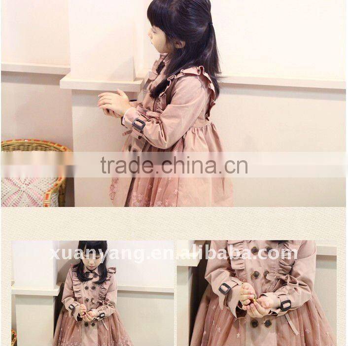 fashion child new year coat whit lace;kids winter clothes
