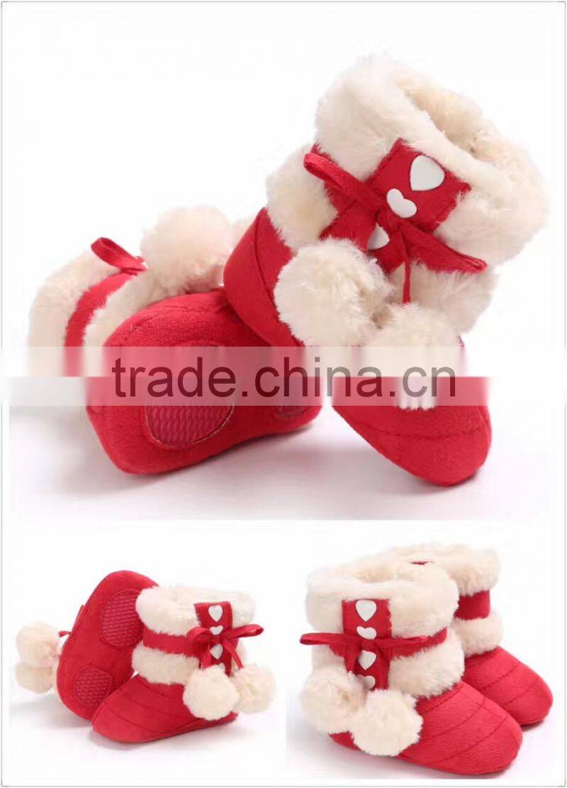 2017 Popular sports baby girls shoe Lovely Winter Warm snow boots Red Pink Brown Cute boot shoes