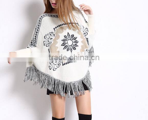 flower pattern new soft ladies pullover poncho