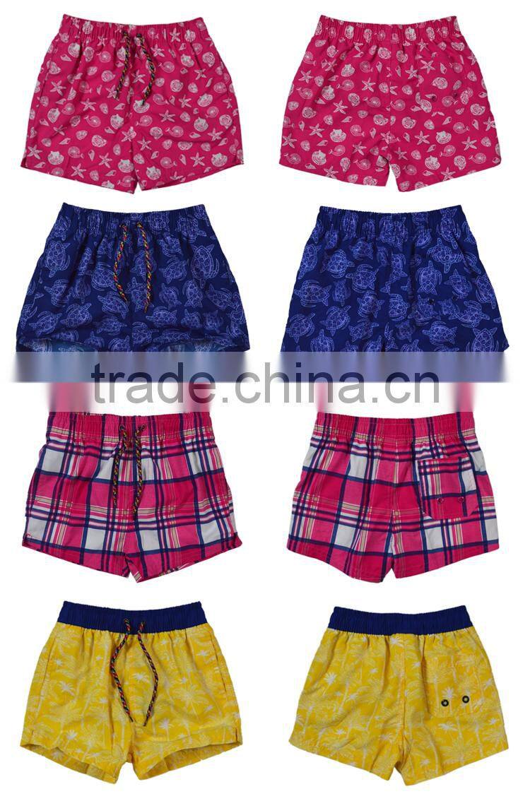 best quality sea star print pink kids board shorts