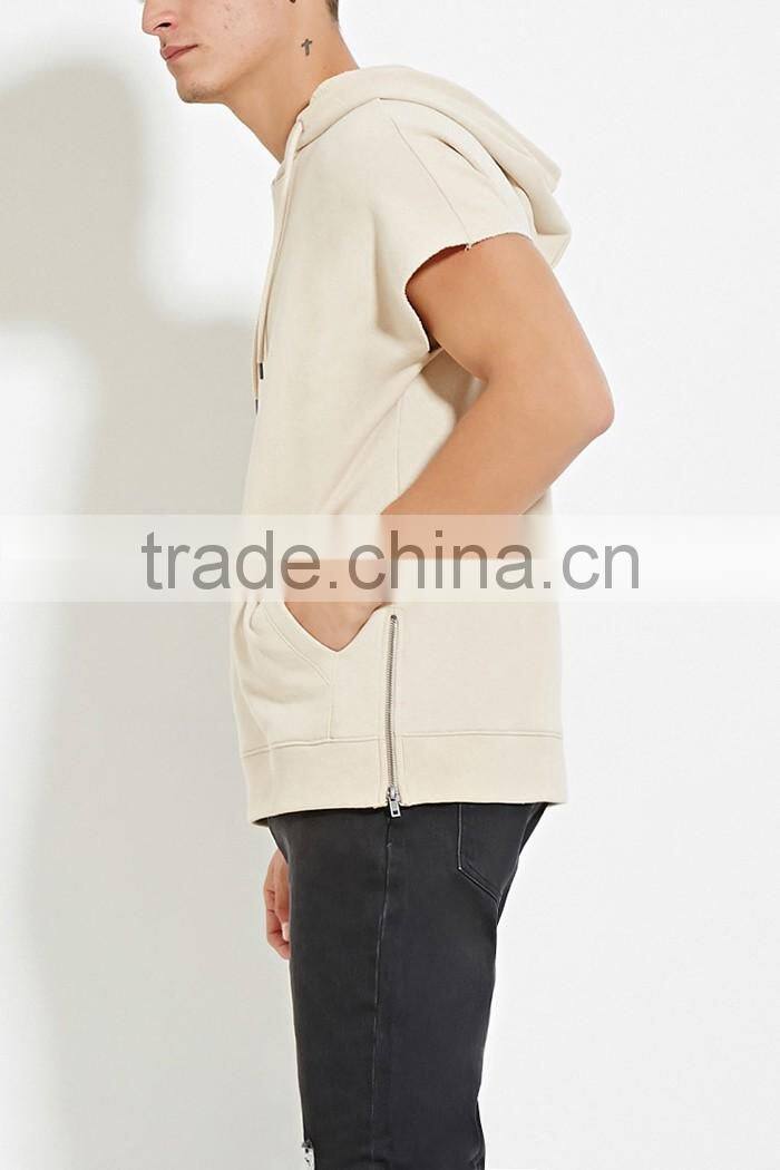 Wholesale cool blank short sleeve hoodie