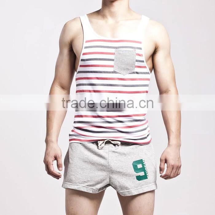 OEM mens classic stripe athletic tank tops
