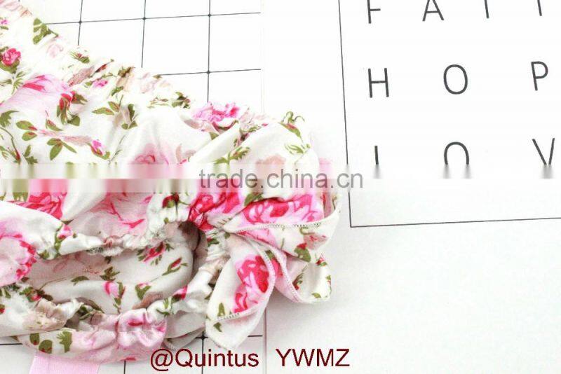 Ruffle shorts for baby girl pink flowers bloomer newborn baby clothes China supplier