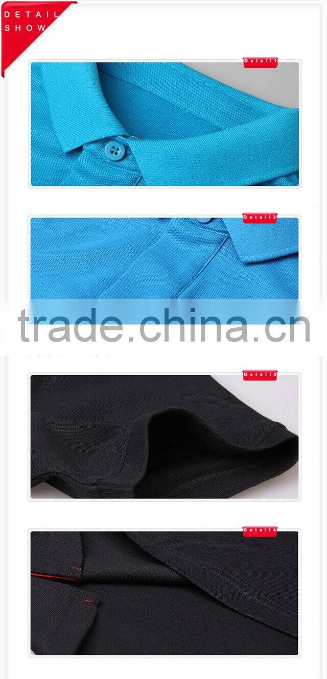 2016 high quality custom mens polo shirt 100% cotton with embroidery logo