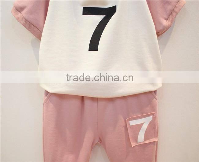 hot sale kids wear,knit t-shirt+pants girls boutique summer outfits children summer clothes set