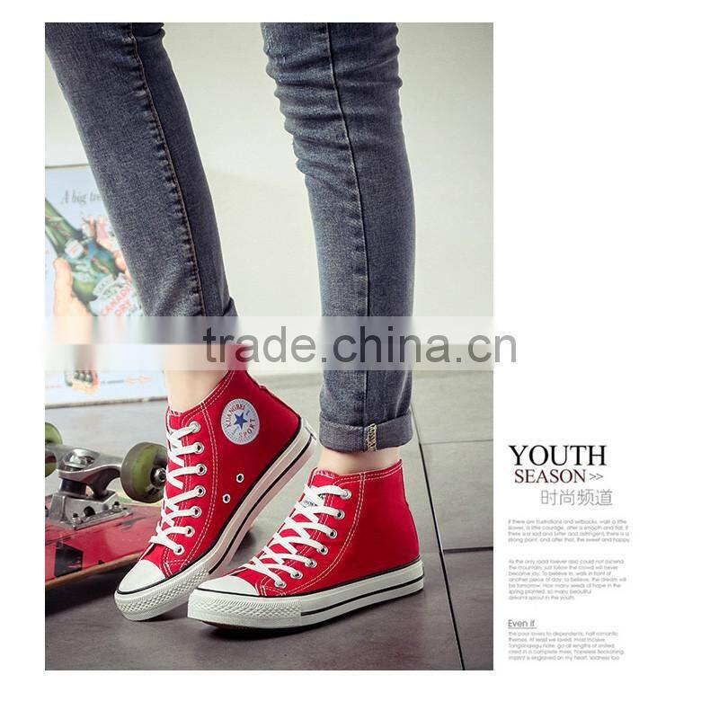 China High Ankle Durable Women Canvas Shoes