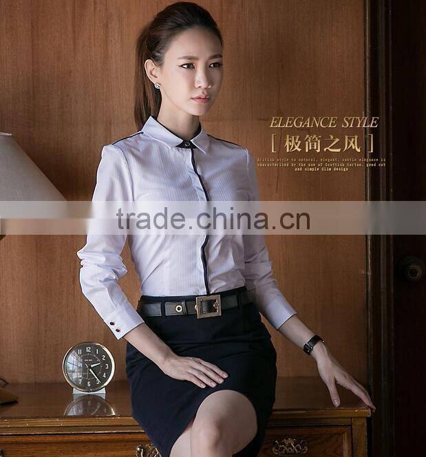 Ladies's Blouses Top Formal Woman Business Office Long Sleeve Slim Shirt