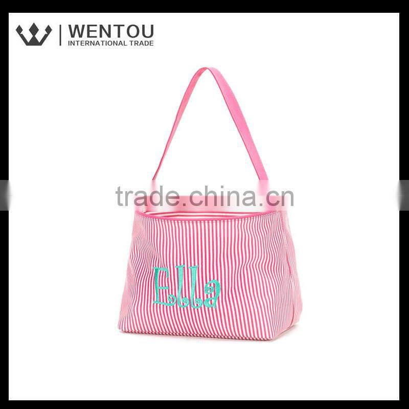Wholesale Monogrammed candy Stripe Easter bucket