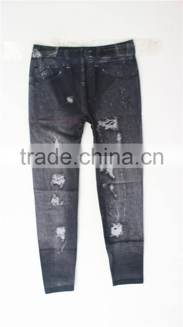 Sexy Women Leggings Jeans Look Jeggings Skinny Stretchy Pants Trousers