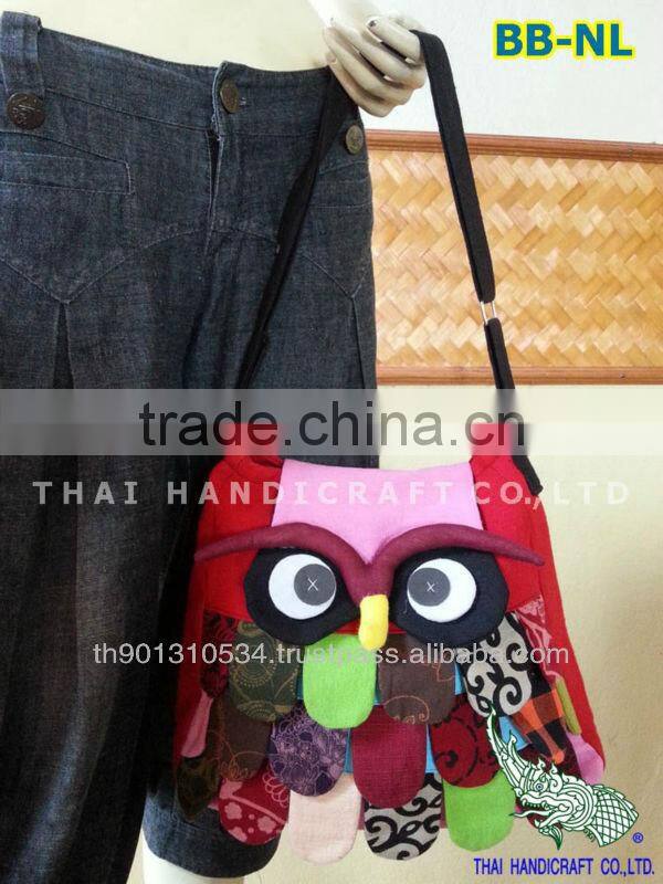 Hill Tribe shoulder bag Patchwork Fabric OWL