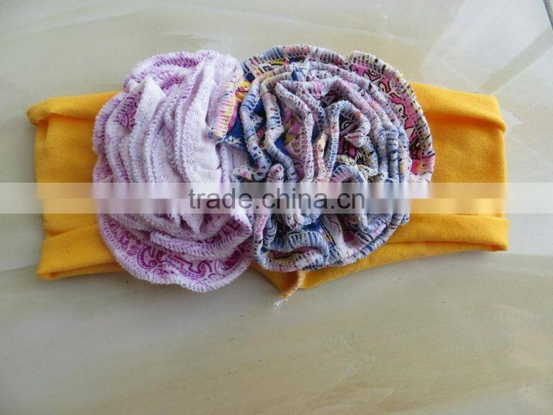 Wholesale Cotton Baby 3 pieces Spring Outfits Baby Girls Dress &Ruffle Pants Sets & Flower Headband QL-27