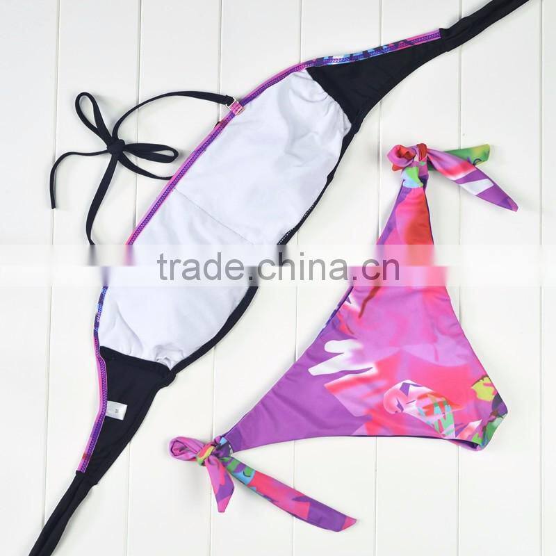 Polyester Bikini different size for choice & padded blue girls swimwear 59377