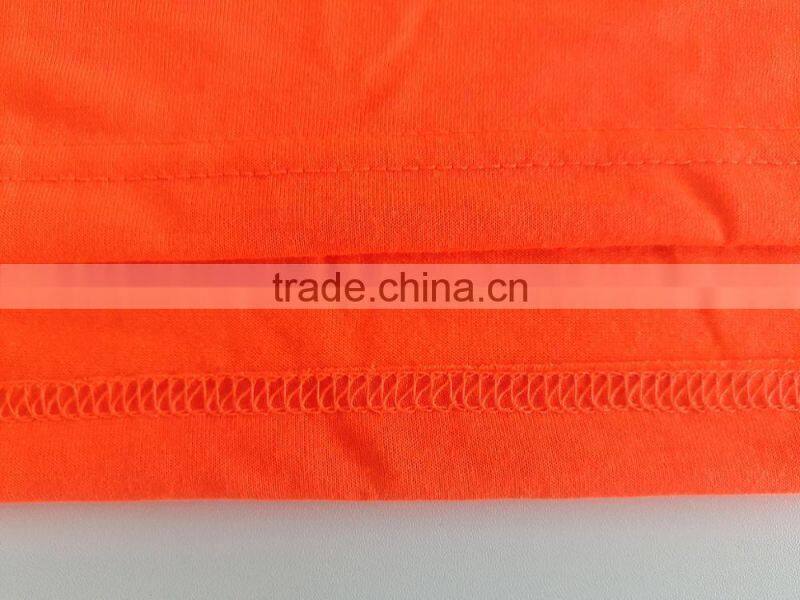 Manufacturer mens high visibility orange short sleeve chest pocket reflective safety T-shirt
