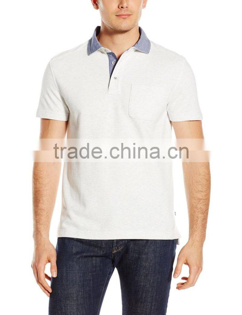 2016 cheap high quality hot sale oxford collar short sleeve contrast color mens polo shirts