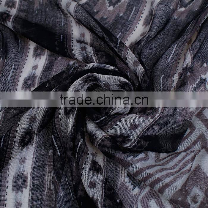 Voile Scarves & Wraps Rectangle Navy Blue Tassel Scarf Factory China
