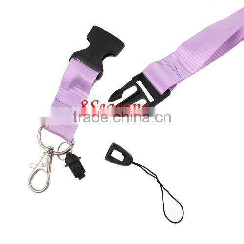 Mauve Survival Buckle Clasp Terylene ID Card Neck Strap Lanyard 62.5cm