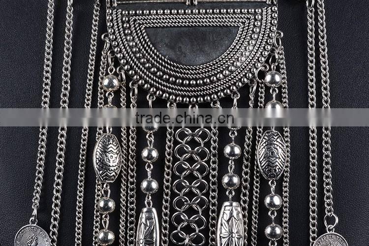 2016 indian handmade tribal tassel necklace in gold sliver color for women