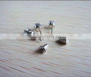 Round cut black stainless steel Cubic Zirconia stud Earrings, CZ Stud Earrings, CZ Earrings