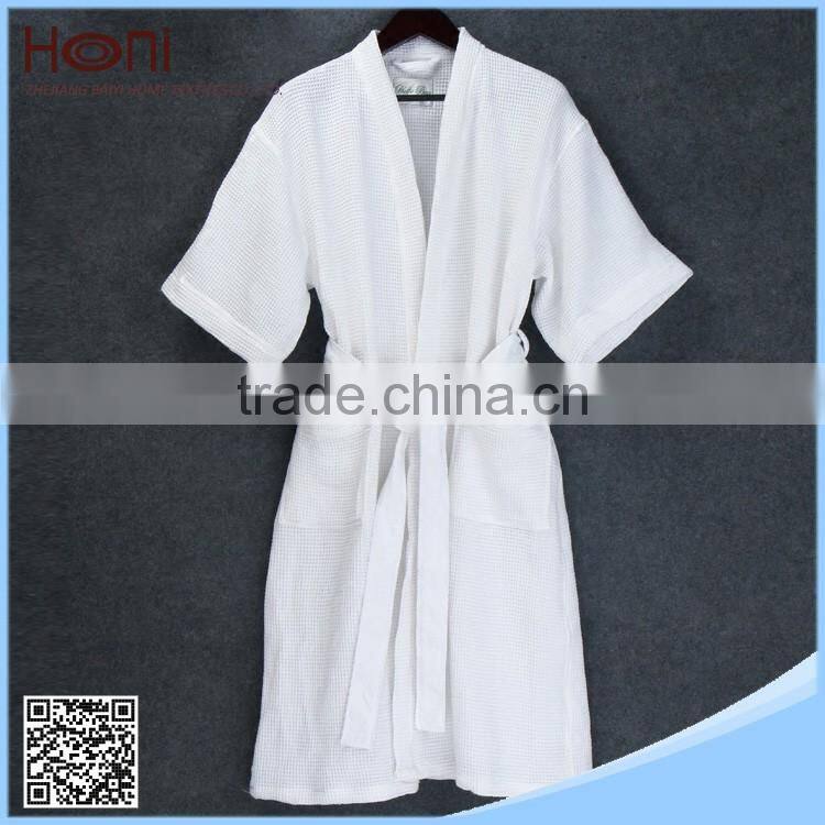 Super Thin Sleepwear Waffle Cotton Bathrobe