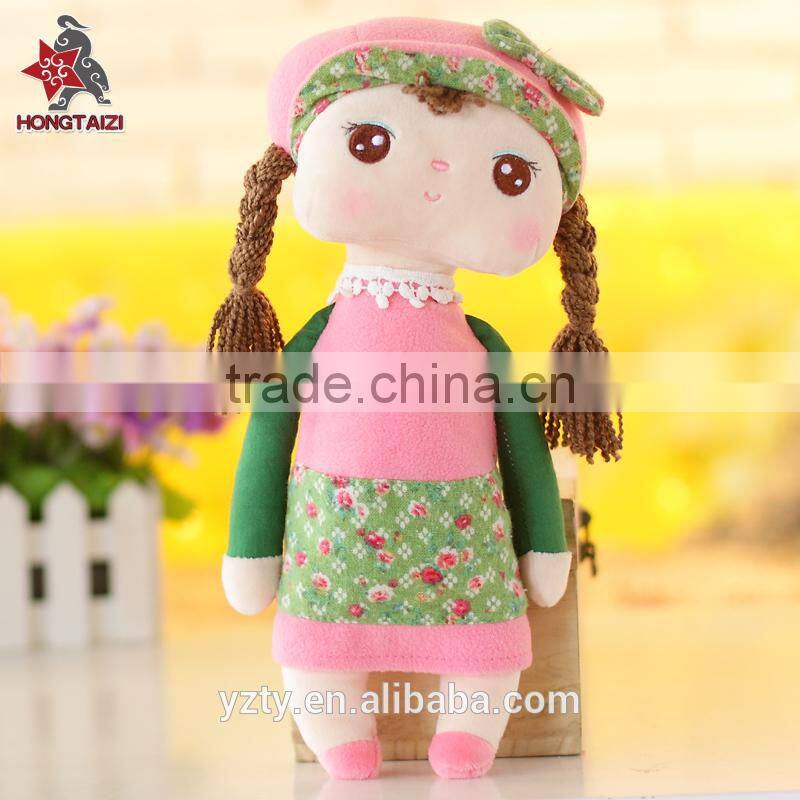 Yangzhou plush toys factory stuffed plush human doll toys with braid