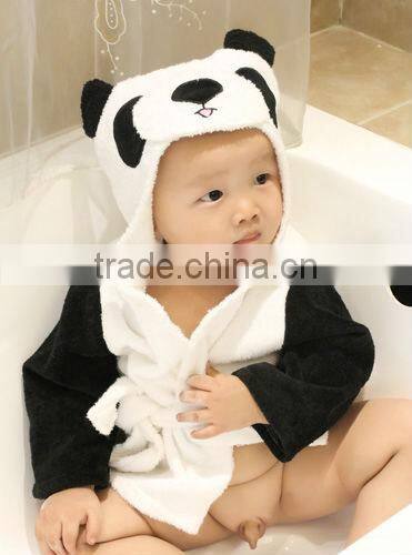 100% cotton breathable penguin design baby bath robe/kids bath robes