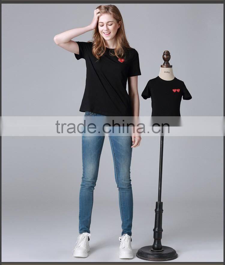 High fashion wholesale mommy and me custom shirt round neck new style pant shirt