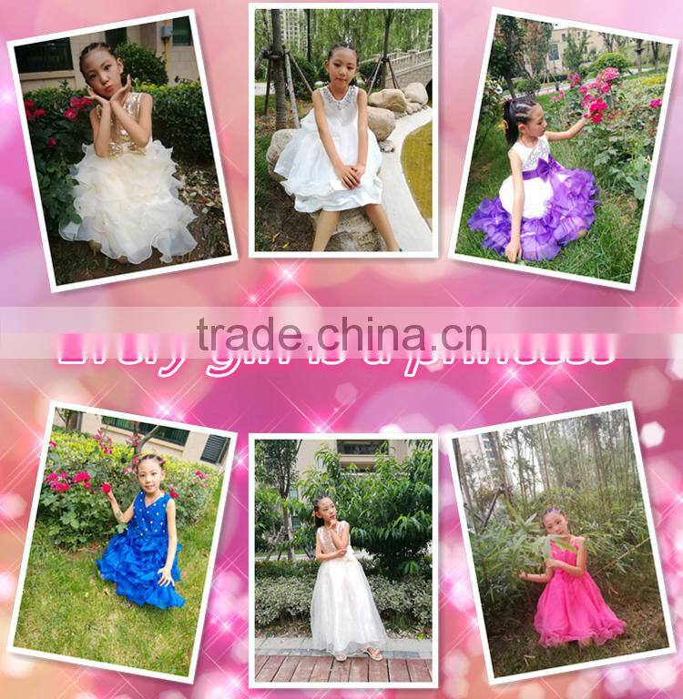 Fashion kids teenagers cake layered dress latest designs evening gowns for girls