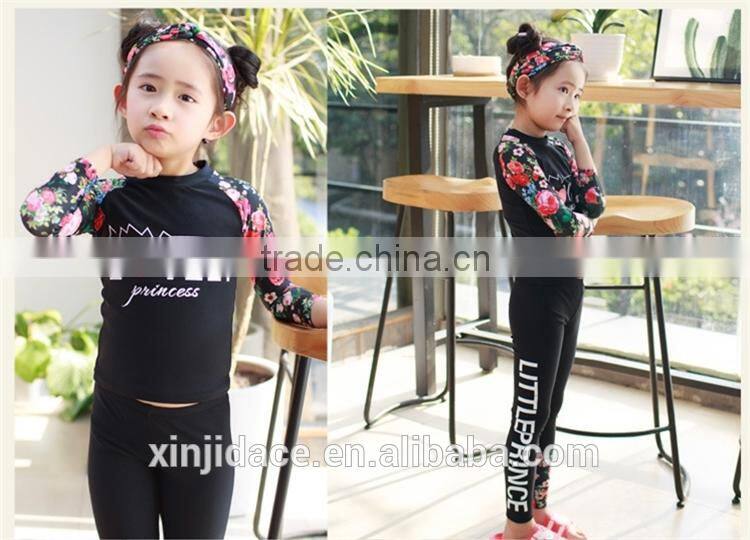 Best Selling Sweet Two Piece Set Floral Design 82% Nylon18% Spandex Baby Kids Swimsuit Child Swimwear