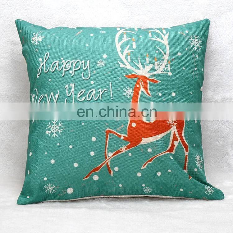 Christmas Snowman NewYear Deer Linen Office Sofa Pillows Cushhion Cover