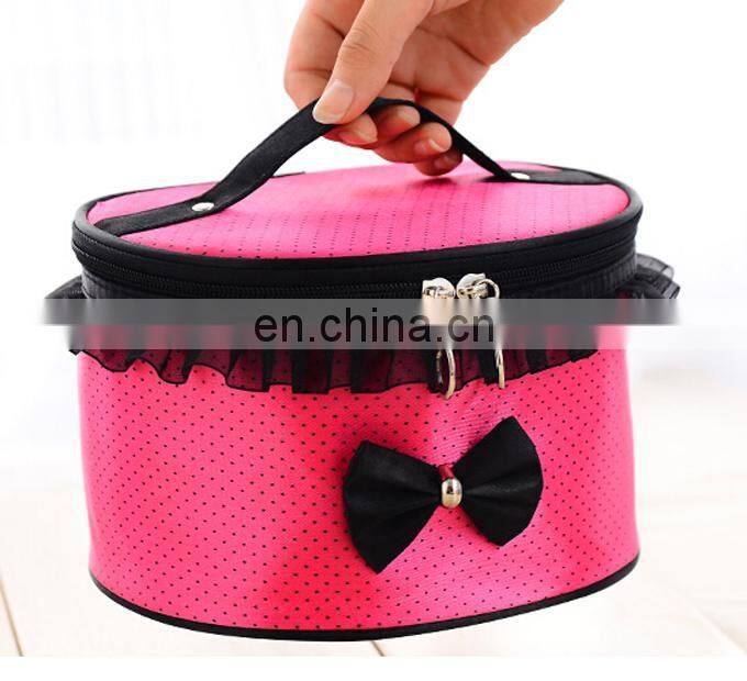 Cute gilrs bowknot cosmetic bag makeup bag