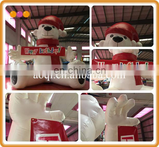 china supplier custom happy birthday inflatable bear cartoon model for advertising