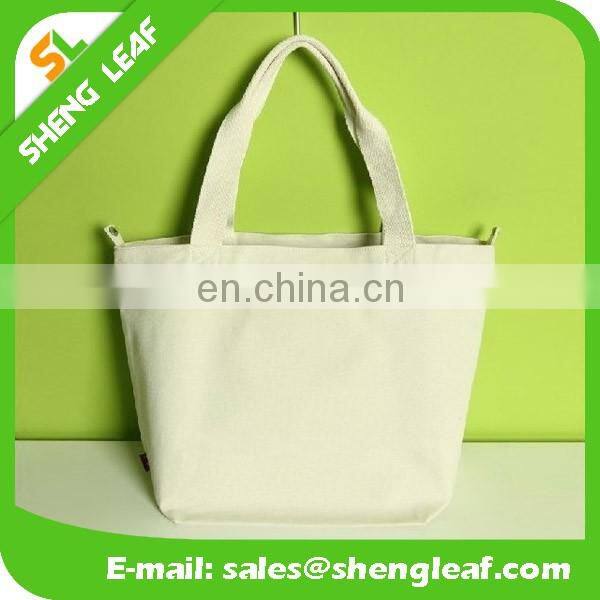 2016 High quality of nature black cotton tote bag with printing