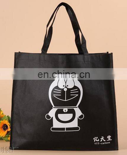 2015 fashion cartoon pattern cross stitch non woven bag with long handle