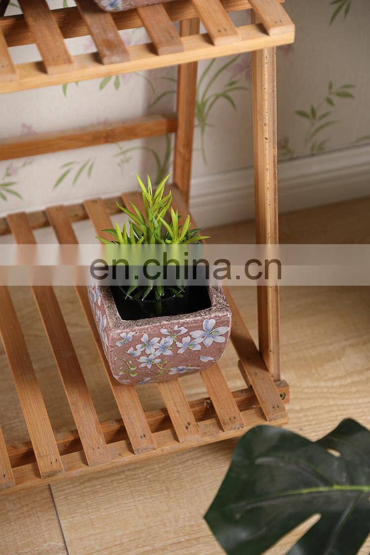 Garden supplies cheap custom indoor balcony home decor pink square large flower plant pots for succulent