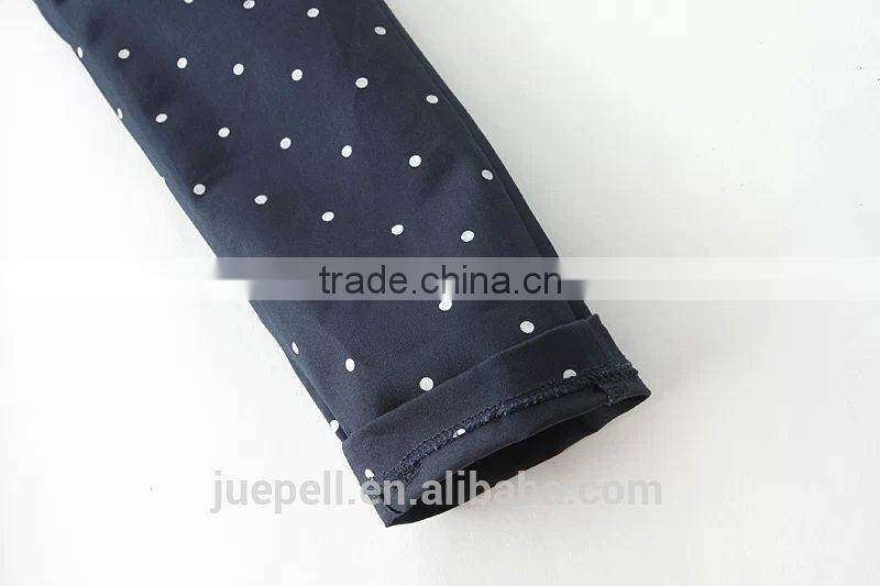 OEM guangzhou clothing 2015 new fashion dot print long skinny jeans pants