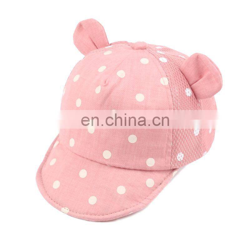 Dot Baby Caps New Girl Boys Cap Summer Hats For Boy Infant Sun Hat With Ear 2017 Sunscreen Spring Accessories