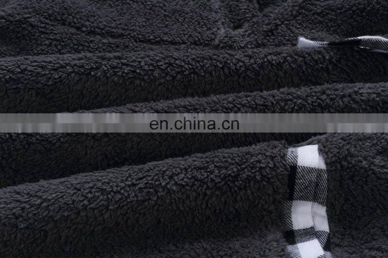 Factory Wholesale Hot sale 2020 Autumn and winter fashion lattice splice pocket button blouse home sweater home comfortable out