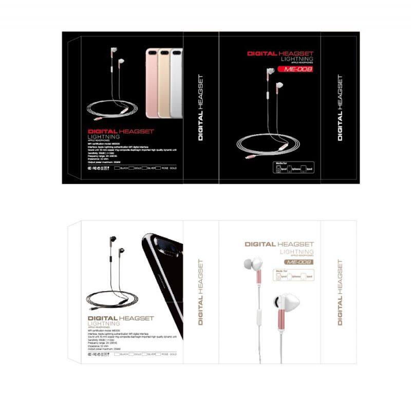 Factory price In-Ear bass stereo MFI digital earphone headphone for iphone 8