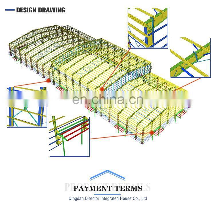 Steel structure building warehouse mechanical workshop equipment steel structure cow farming